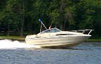 Doing 45 mph in two feet of water, if I would have slowed down I would have ripped the bottom off, but I didn't know it was 2 feet deep there (thats what they all say)